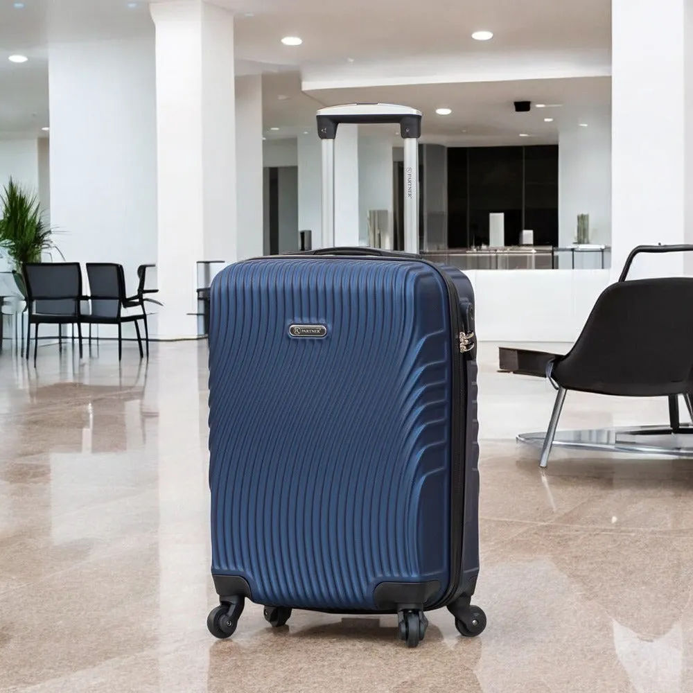 24 Inch Partner Aqua Wave ABS Lightweight Hard Case Trolley Luggage With Spinner Wheels