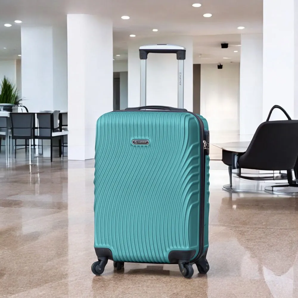 24 Inch Partner Aqua Wave ABS Lightweight Hard Case Trolley Luggage With Spinner Wheels