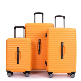 3 Piece Luggage Sets Lightweight Suitcase With Two Hooks, 360° Double Spinner Wheels, Tsa Lock, (21/25/29) Orange