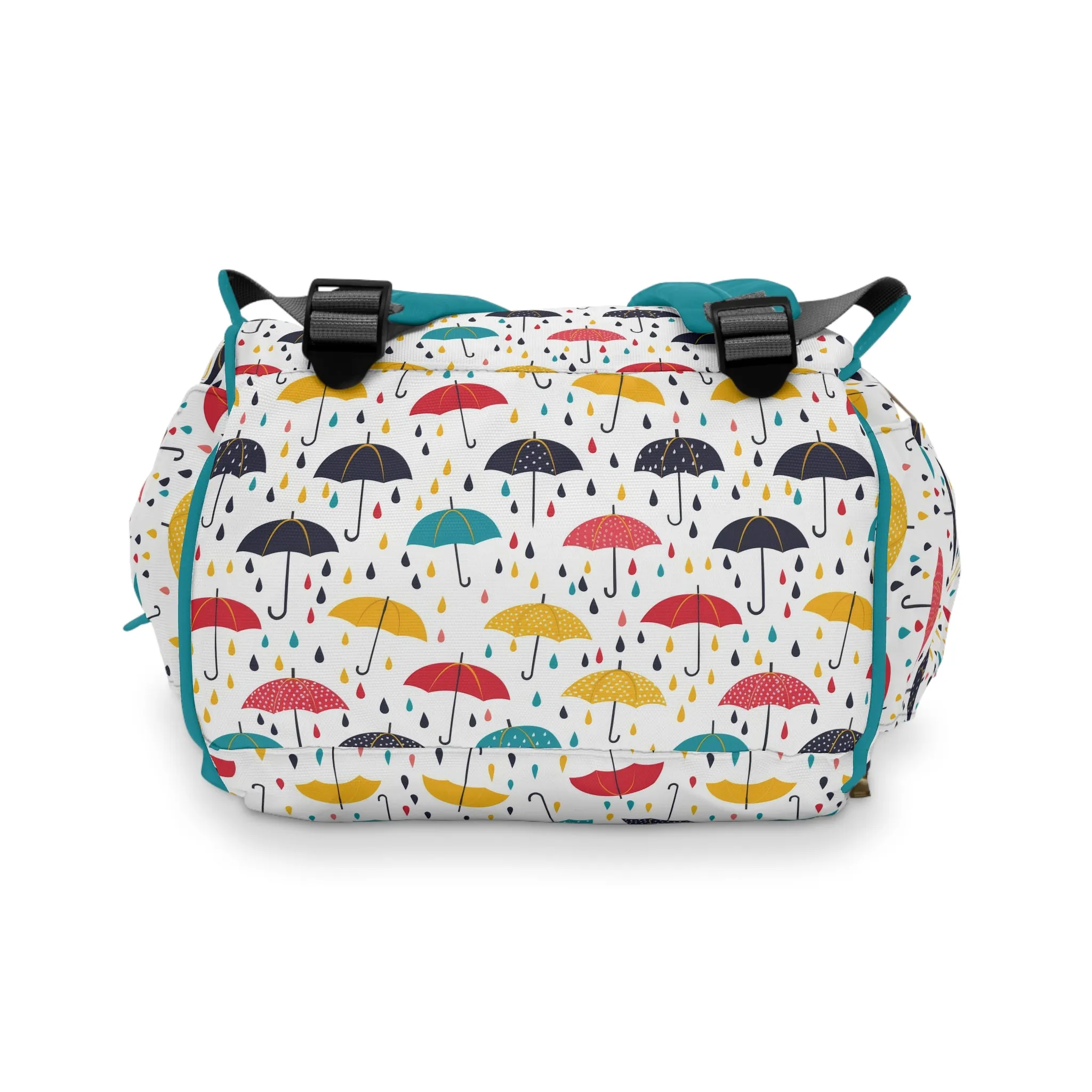 April Showers Parade in A Cheerful Dance of Colorful Umbrellas and Playful Raindrops Multifunctional Diaper Backpack
