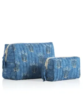 Assorted Set Of 2 Liberty  Boxy Cosmetic Pouches | Blue