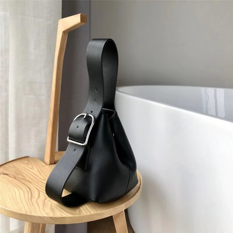 Belt and Buckle Style Bucket Hand Bag