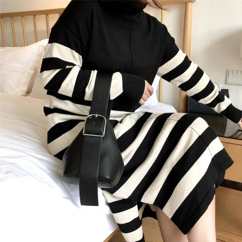 Belt and Buckle Style Bucket Hand Bag