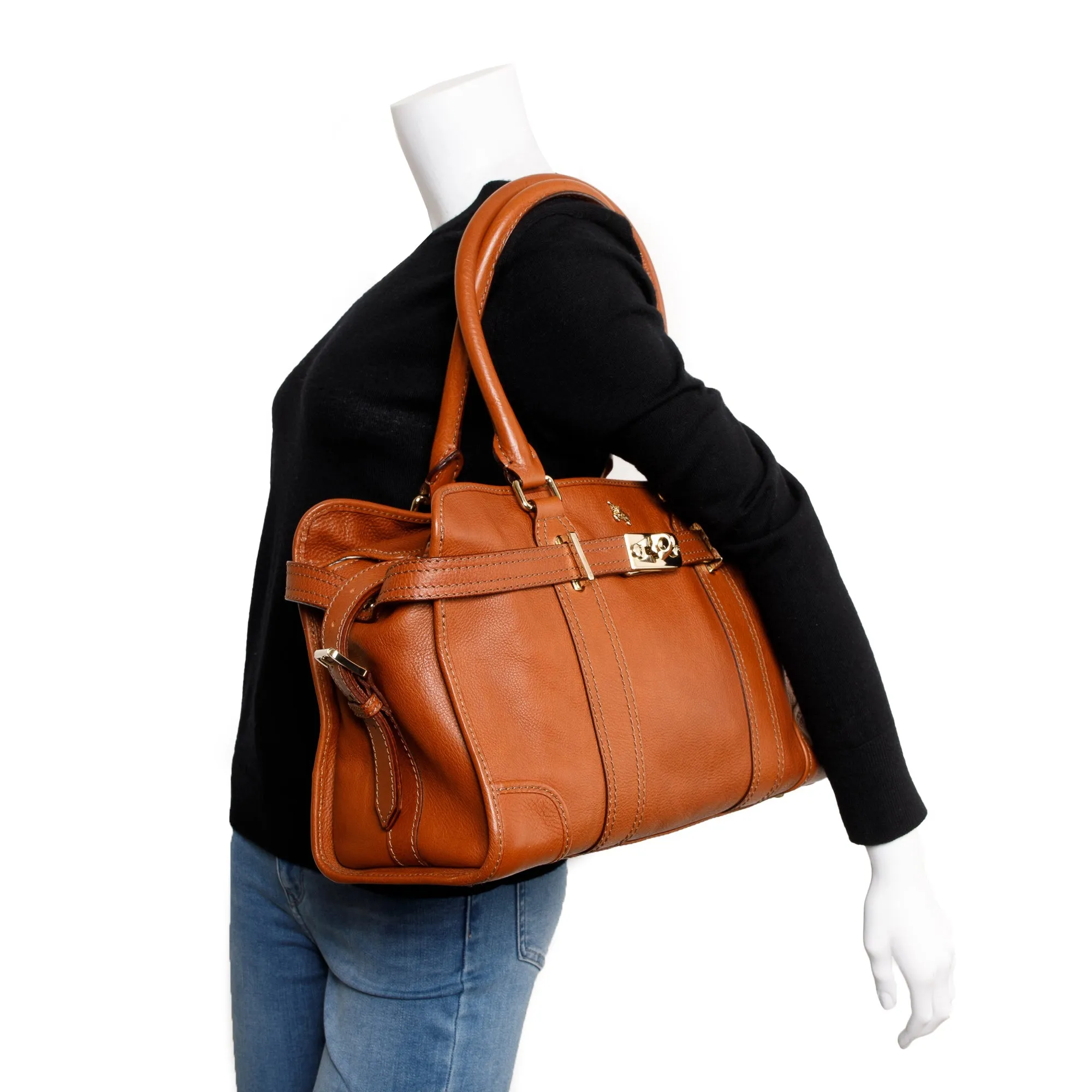 Burberry Brown Calfskin Leather Shoulder Bag