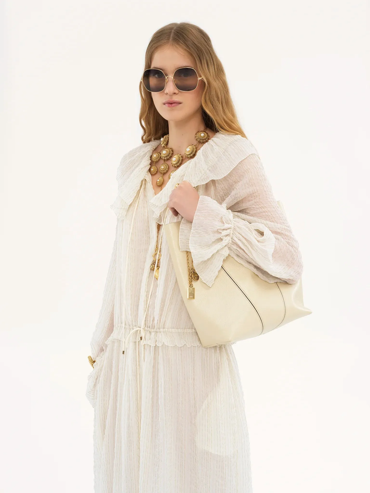 CHLOÉ SPIN TOTE BAG SWEET BEIGE