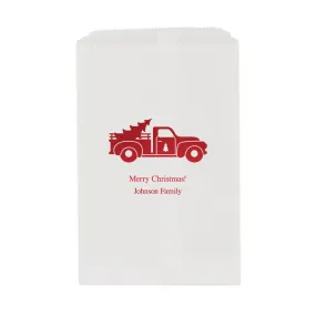 CHRISTMAS TRUCK FLAT POCKET STYLE GOODIE BAG