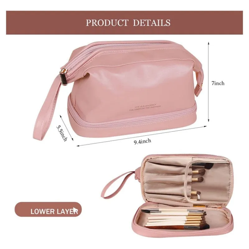 Cloud Style Double Layer Large Cosmetic Bag