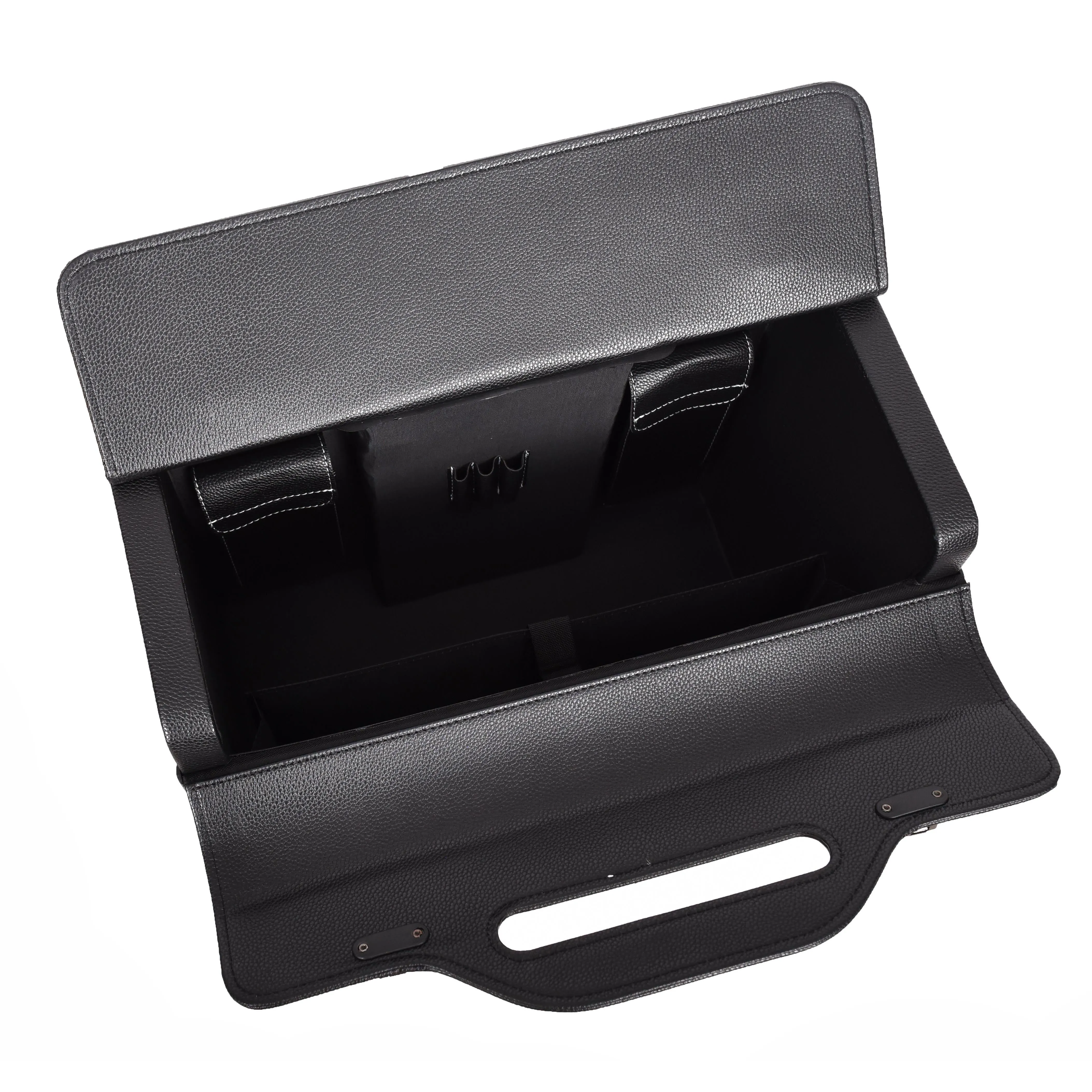 DR695 Four Wheel Pilot Case Faux Leather Cabin Bag Black
