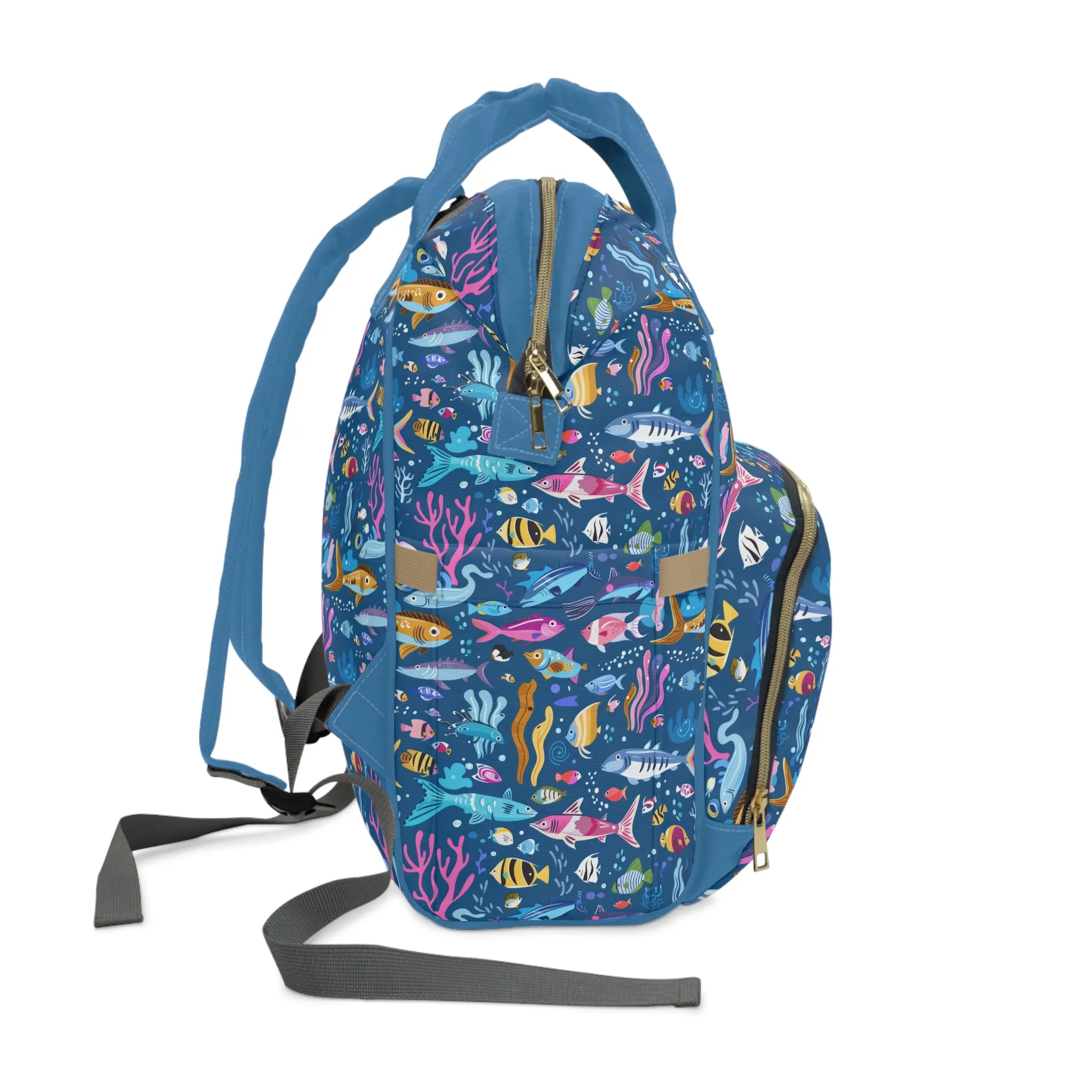 Enchanted Ocean: Magical Underwater Sea Creatures Multifunctional Diaper Backpack