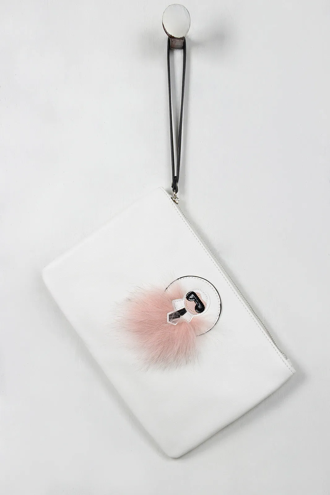 Faux Fur Accent Style Icon Clutch