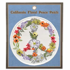 FLORAL PEACE SIGN EMBROIDERED PATCH