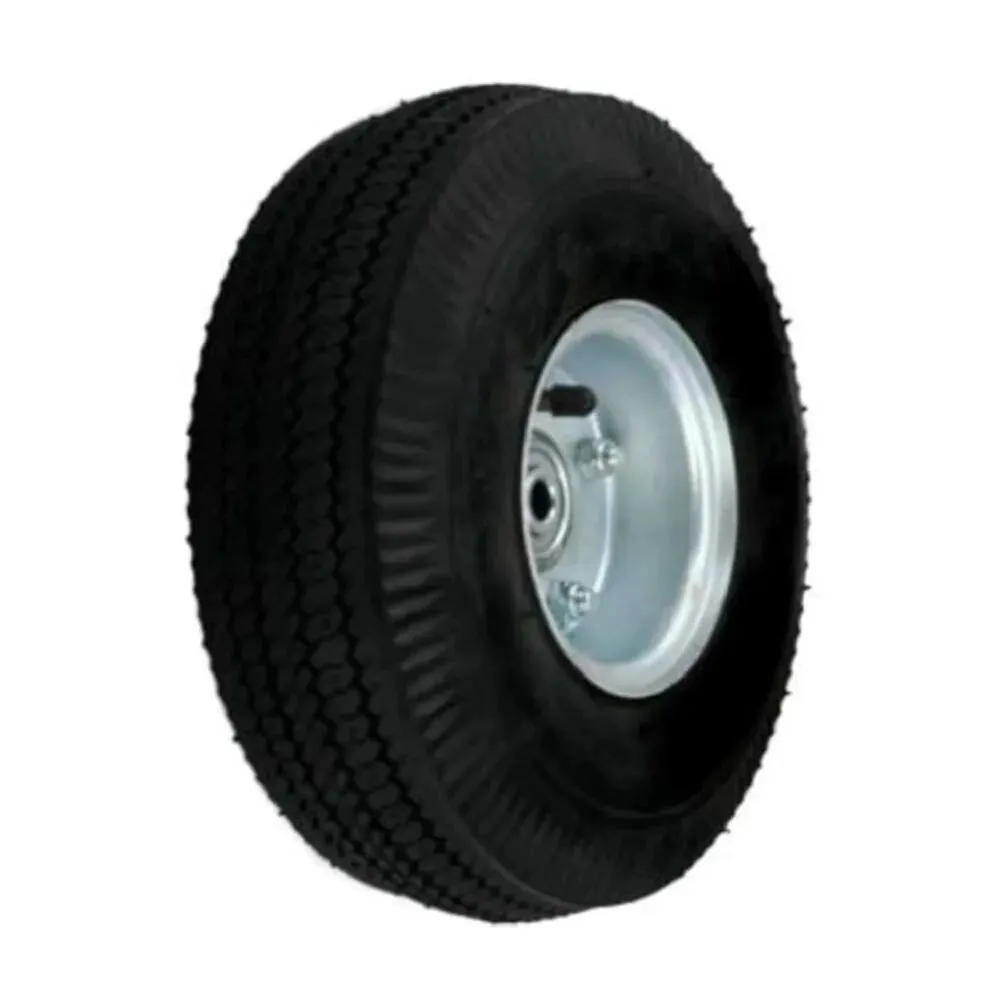 Forbes Industries 1660-W 10” Black Full Pneumatic offset Wheel – Zinc Plated Hub