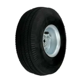 Forbes Industries 1660-W 10” Black Full Pneumatic offset Wheel – Zinc Plated Hub