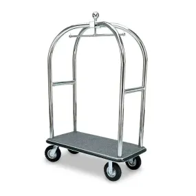 Forbes Industries 2528 48" Birdcage® Luggage Cart Longer & Lower Style polished Stainless Steel Tubular Superstructure