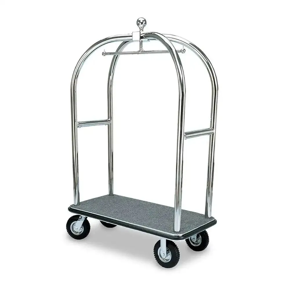 Forbes Industries 2528 48" Birdcage® Luggage Cart Longer & Lower Style polished Stainless Steel Tubular Superstructure