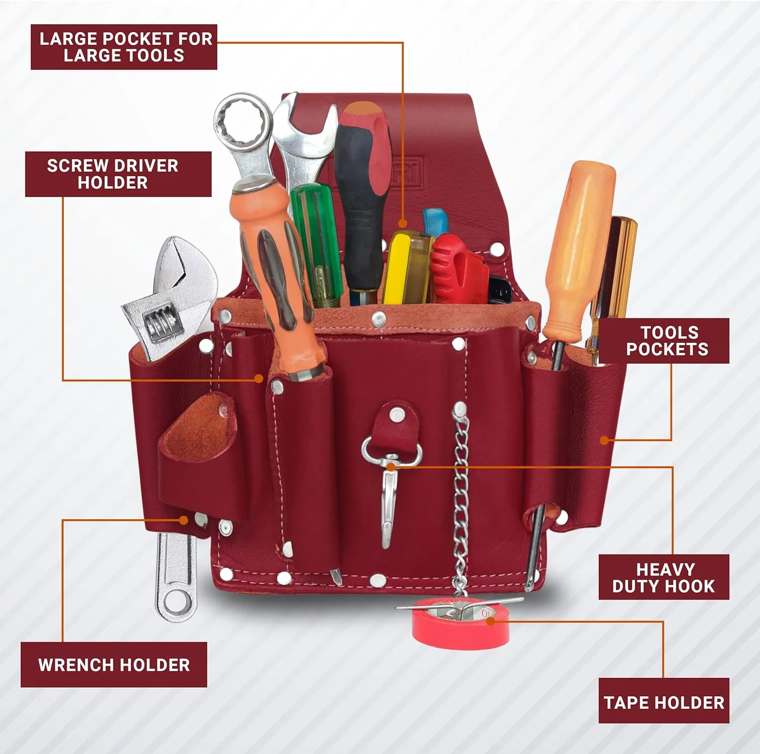 FUERI Professional 4-Pocket Electrician Tool Pouch