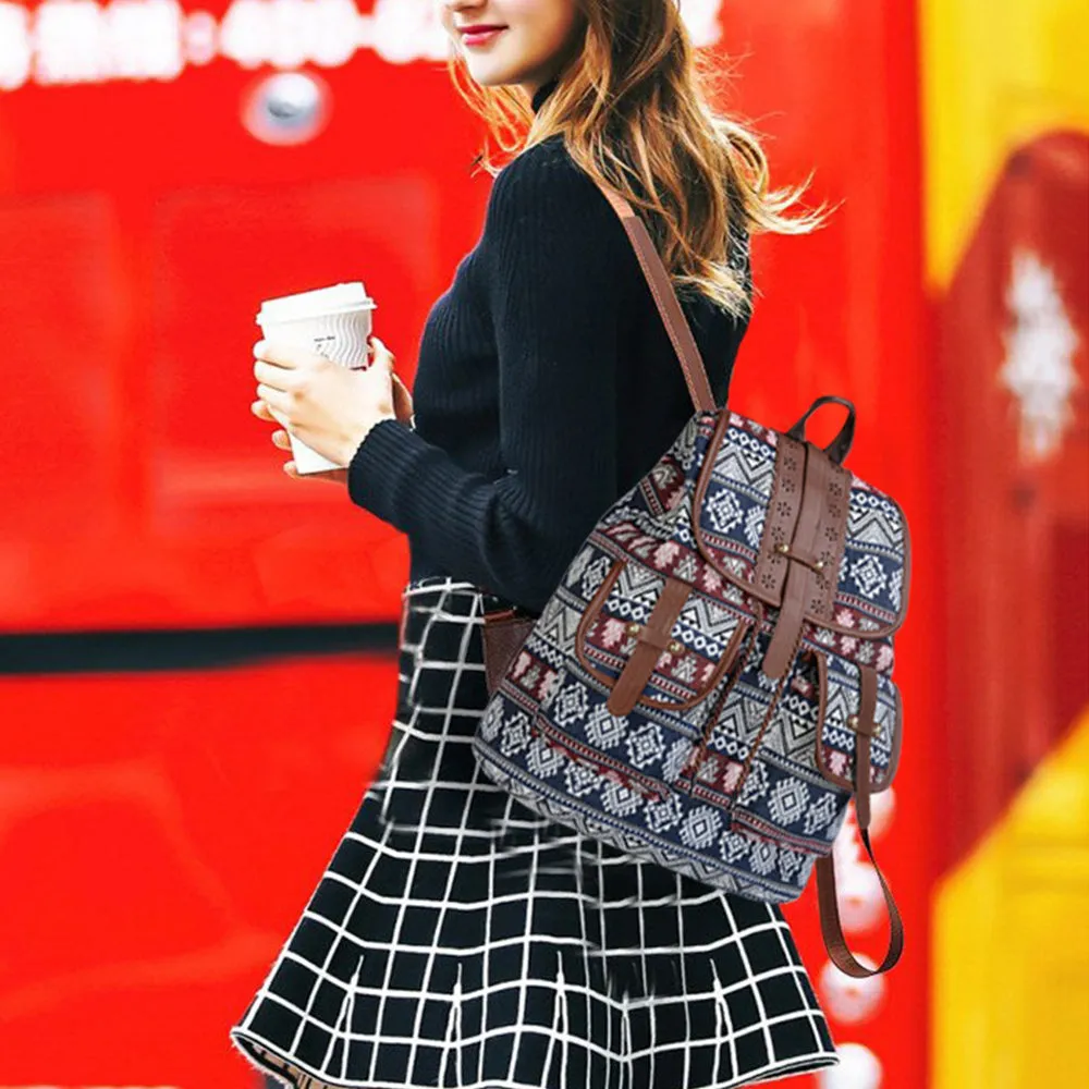 Geometric Canvas Backpacks Style 1
