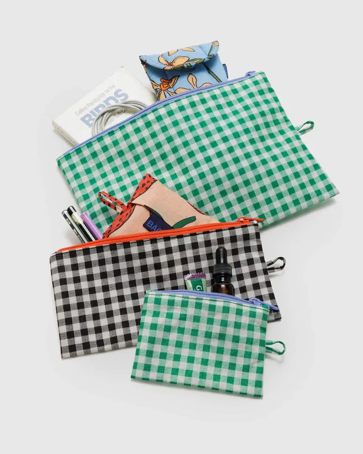 Gingham Flat Pouch Set