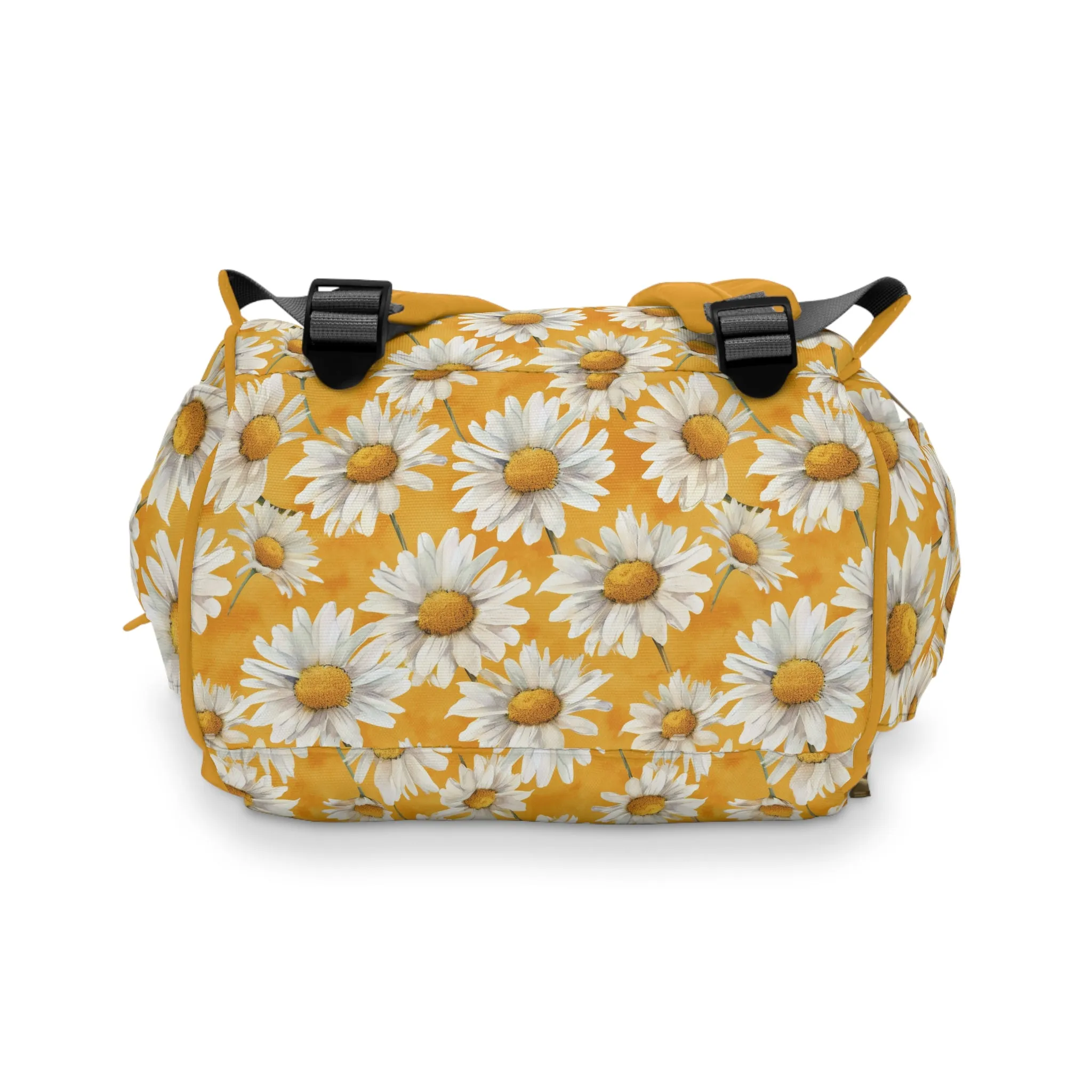Golden Daisy Field with Vibrant Yellow Floral Design Multifunctional Diaper Backpack