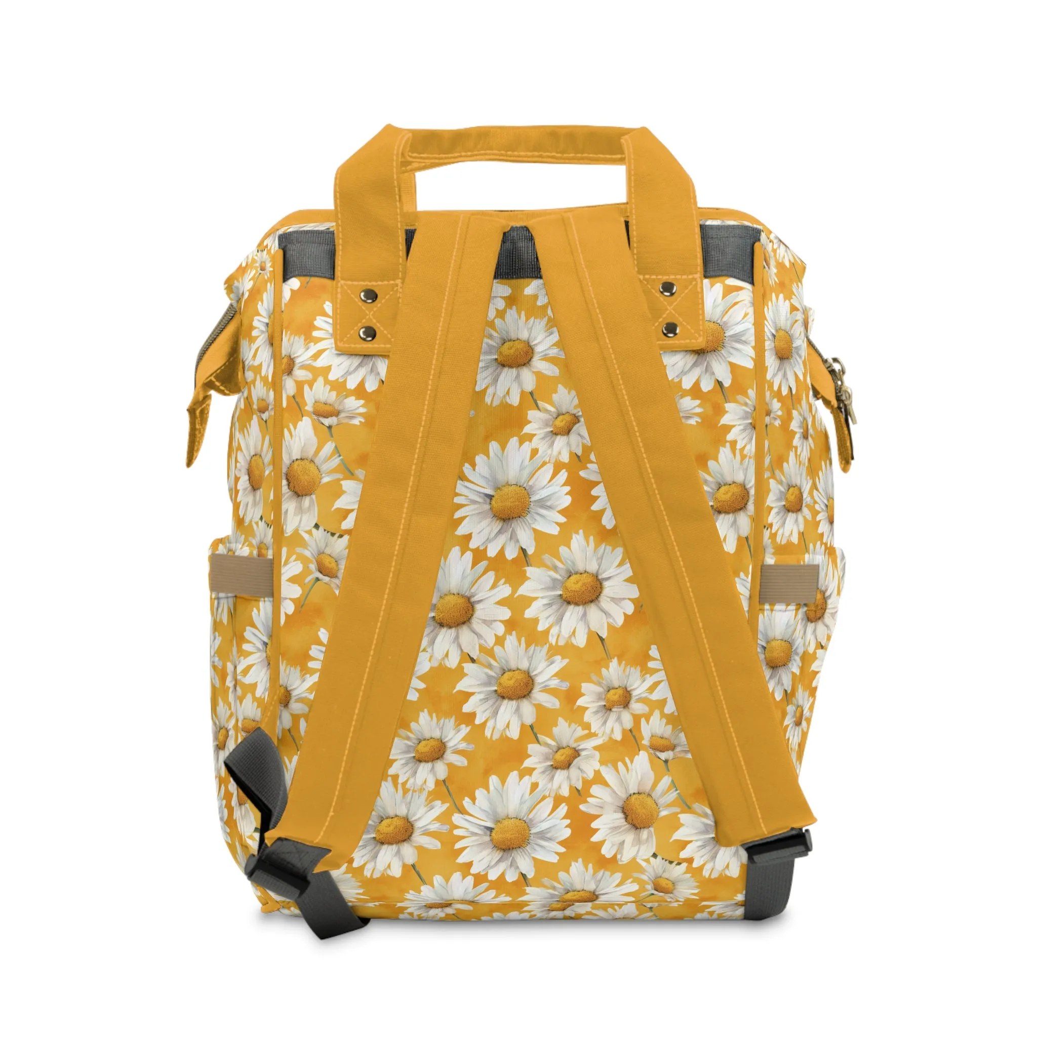 Golden Daisy Field with Vibrant Yellow Floral Design Multifunctional Diaper Backpack