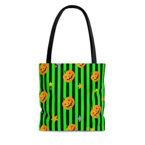 Halloween Pumpkin King Tote Bag in Lime Green