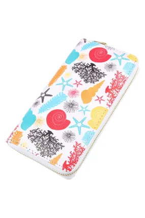 Hdg2411 - Sea Creatures Printed Zipper Wallet
