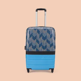 Himachal Chevron Blue Raahi Trolley Bag (Medium)