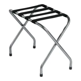 Hospitality 1 Source LRBRSTD01 Standard Metal Luggage Rack w/ Backrest — Hammertone Case Pack of 4 Pieces