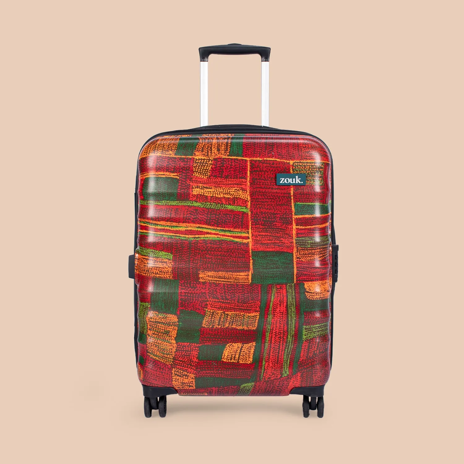 Indus Lattice Red Amorah Trolley Bag (Medium)