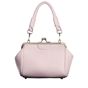 Kiss Lock Metal Trim Mini Handbag - Pink