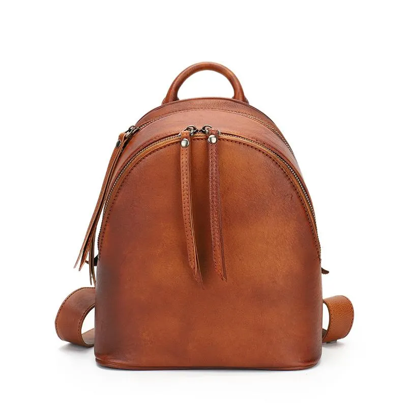 Ladies Leather Rucksack Small Leather Backpack Purse For Women