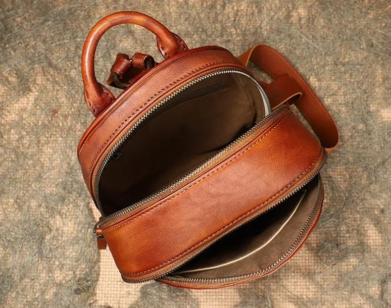 Ladies Leather Rucksack Small Leather Backpack Purse For Women
