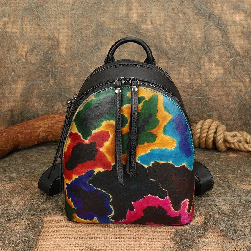 Ladies Leather Rucksack Small Leather Backpack Purse For Women