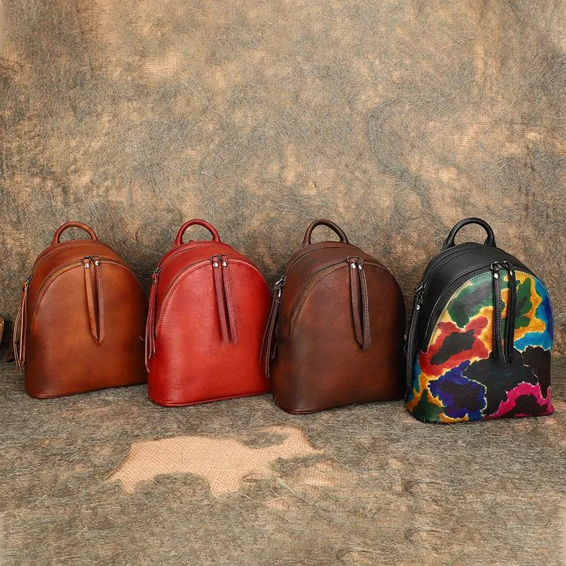 Ladies Leather Rucksack Small Leather Backpack Purse For Women