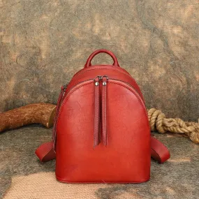 Ladies Leather Rucksack Small Leather Backpack Purse For Women