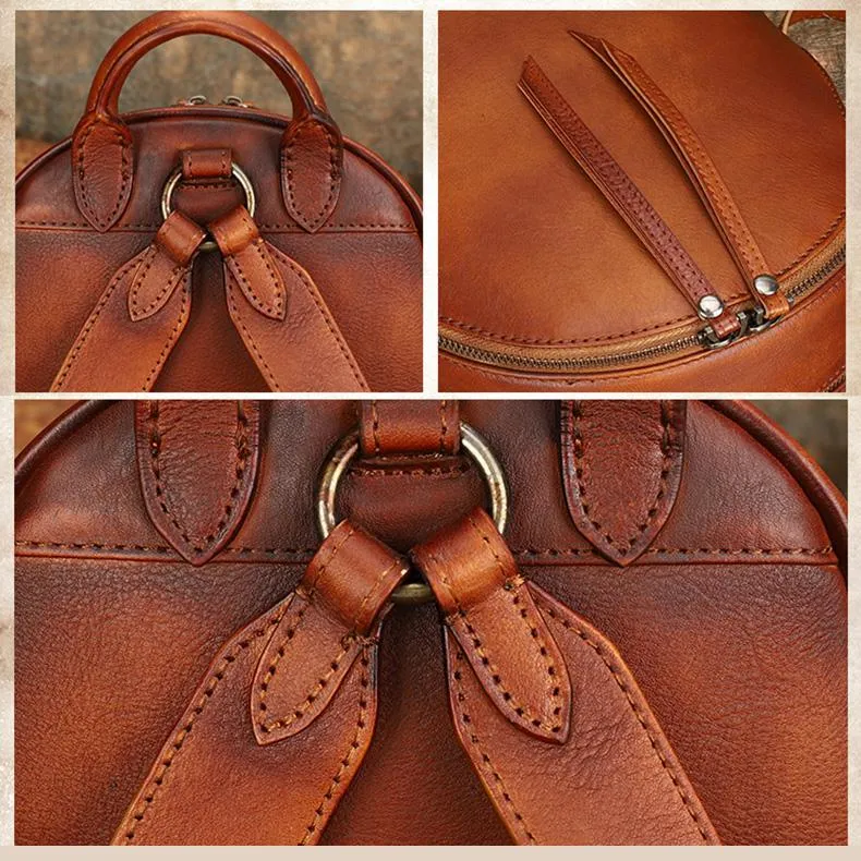 Ladies Leather Rucksack Small Leather Backpack Purse For Women