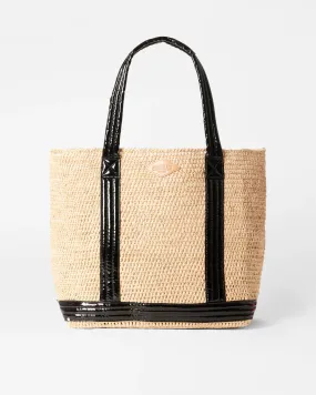 Large Raffia Tote Black Lacquer - MZ Wallace