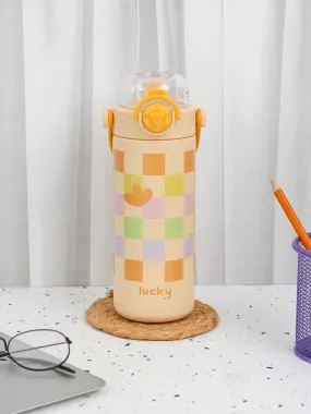 Lucky Checkered Hot & Cold Stainless Steel Sipper Bottle- 600 ML