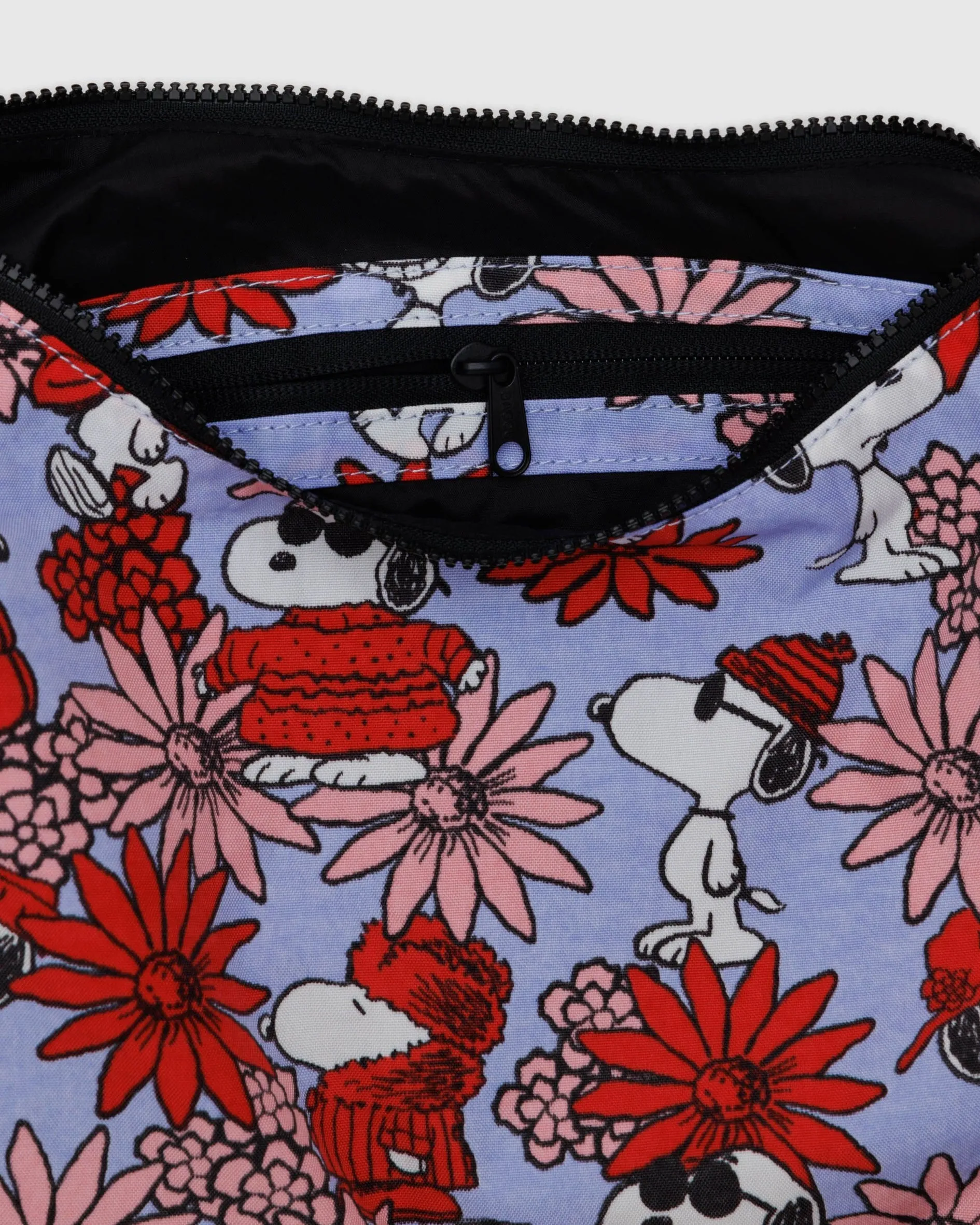 Medium Nylon Crescent Bag - Floral Snoopy - 47" Strap