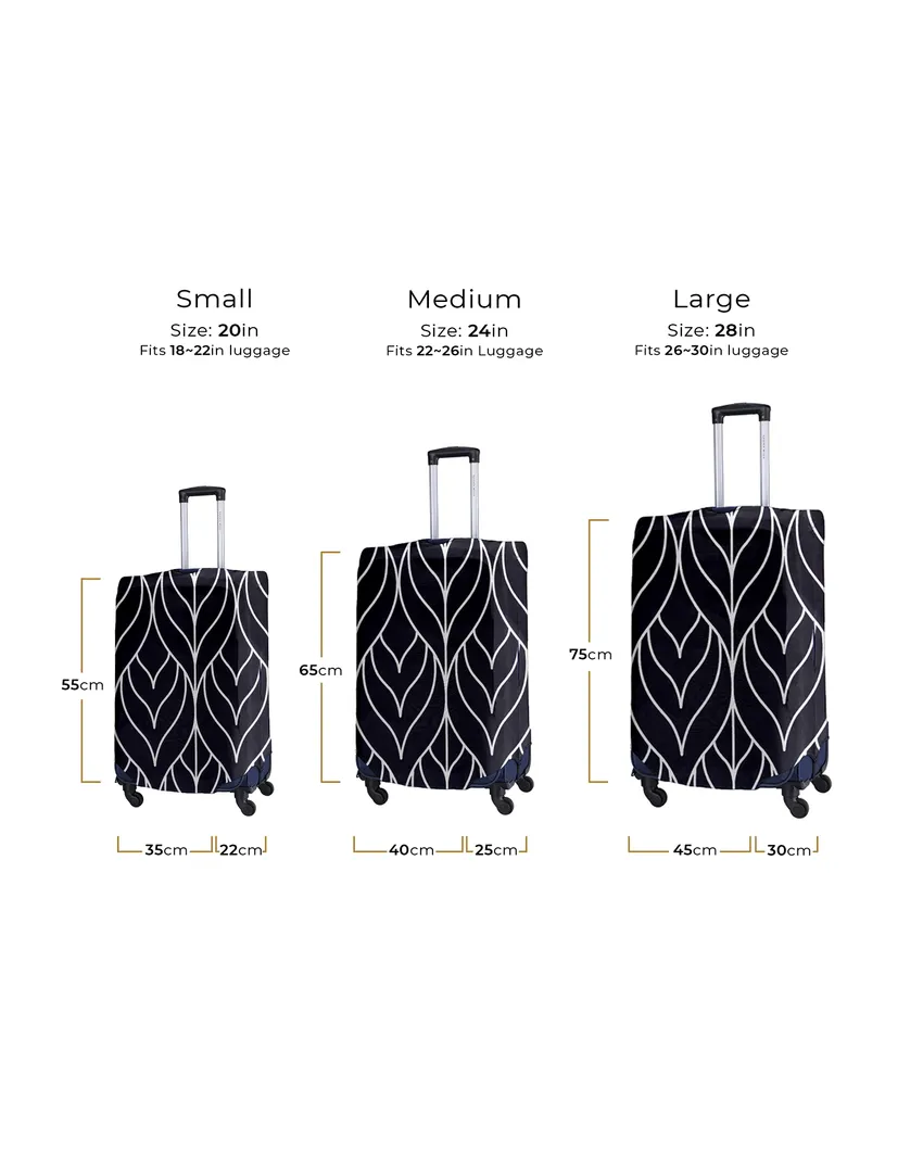 ONLY LUGGAGE COVER | Stylish Black Polyester Stretchable Printed Protective Luggage Bag Cover