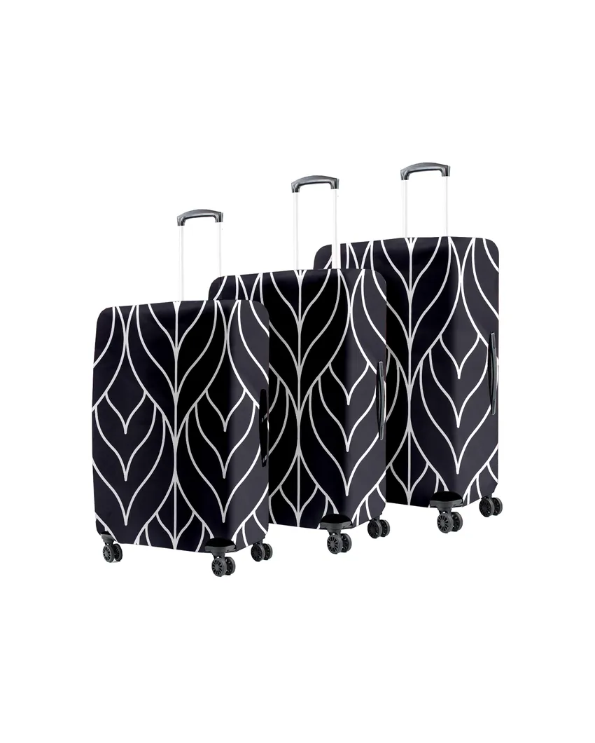 ONLY LUGGAGE COVER | Stylish Black Polyester Stretchable Printed Protective Luggage Bag Cover