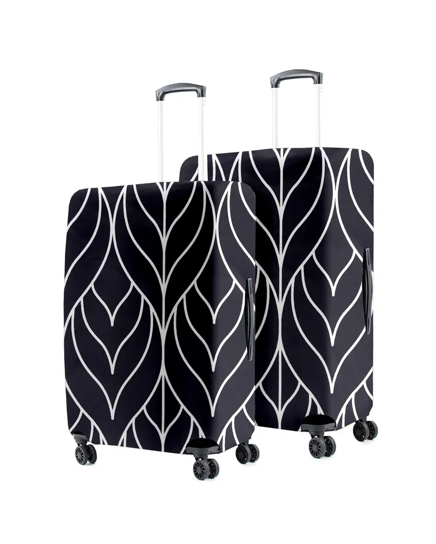 ONLY LUGGAGE COVER | Stylish Black Polyester Stretchable Printed Protective Luggage Bag Cover