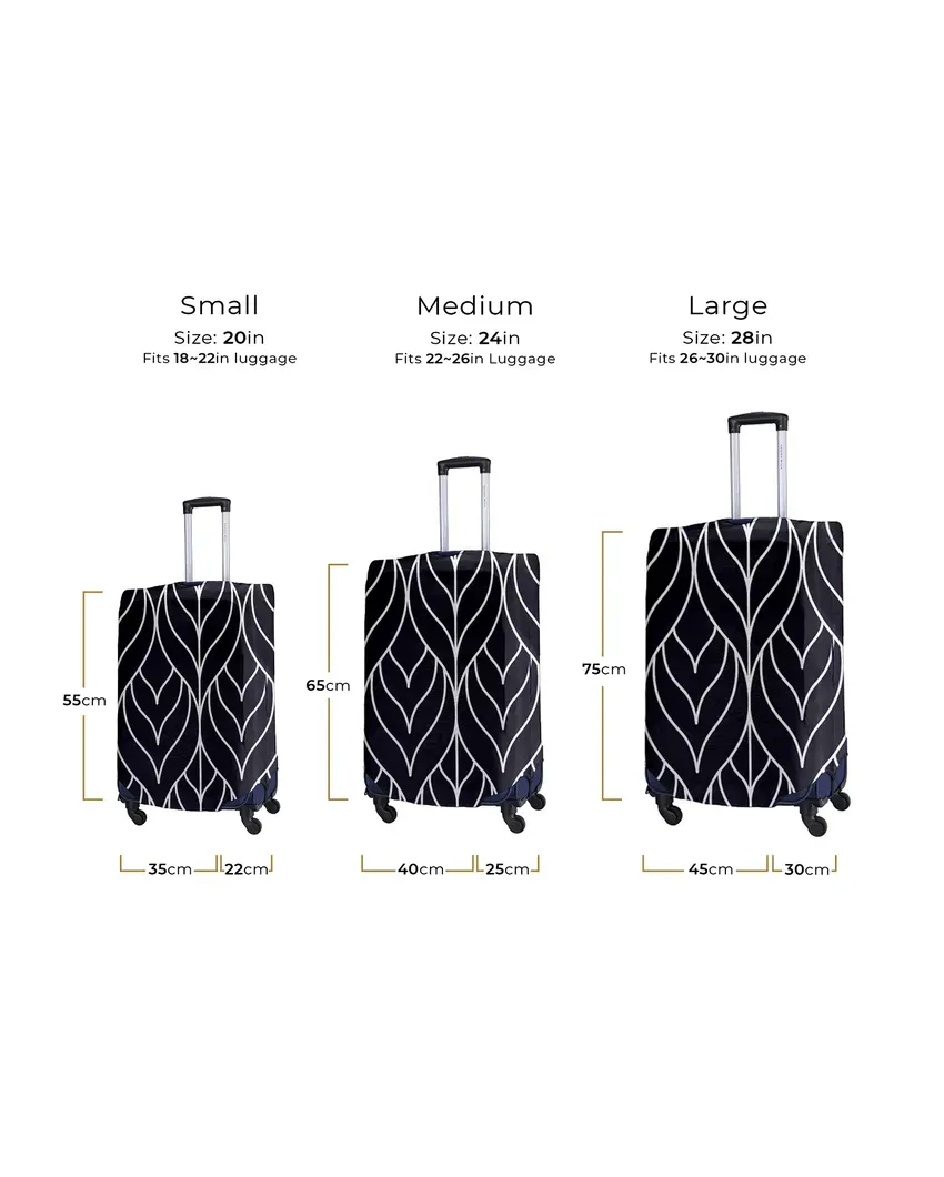 ONLY LUGGAGE COVER | Stylish Black Polyester Stretchable Printed Protective Luggage Bag Cover