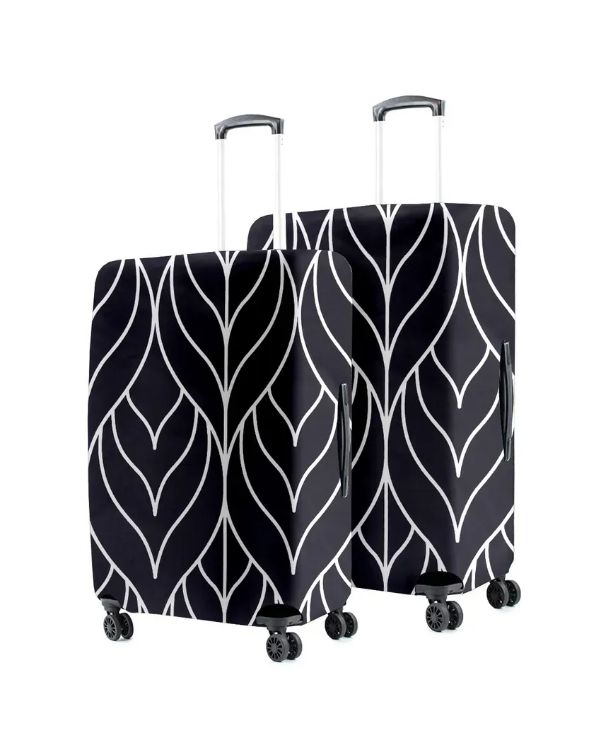 ONLY LUGGAGE COVER | Stylish Black Polyester Stretchable Printed Protective Luggage Bag Cover