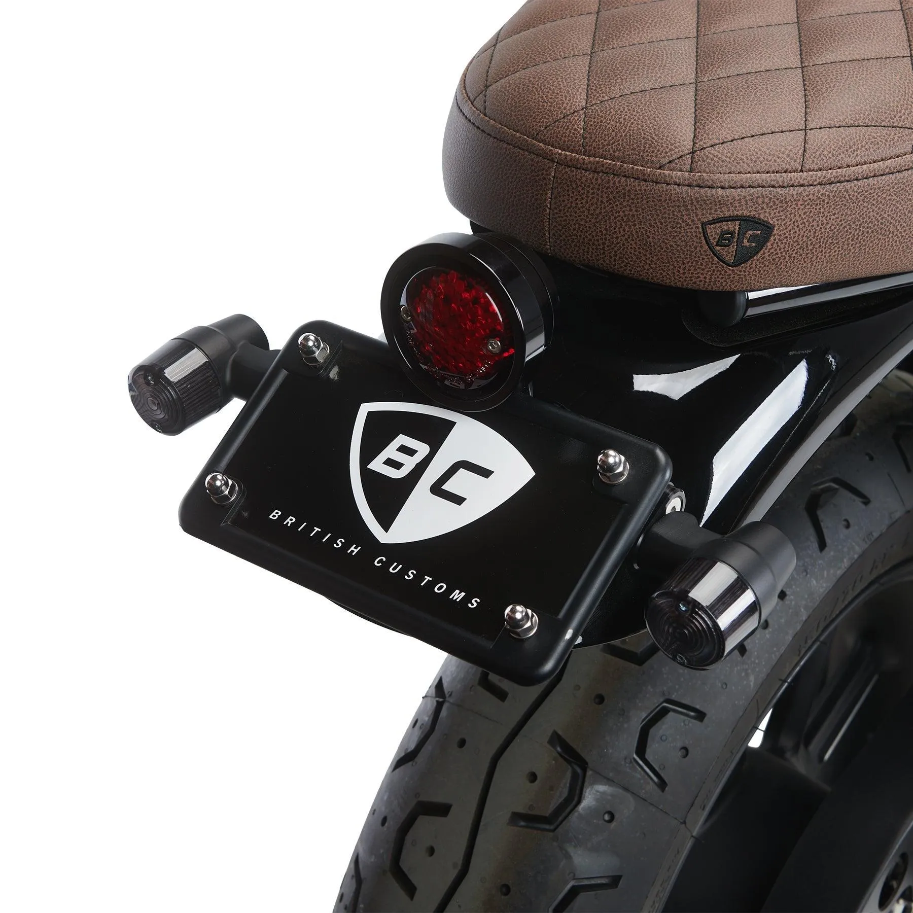 Plug & Play Retro LED Turn Signals for Triumph Motorcycles (2016 ) - License Plate Mount