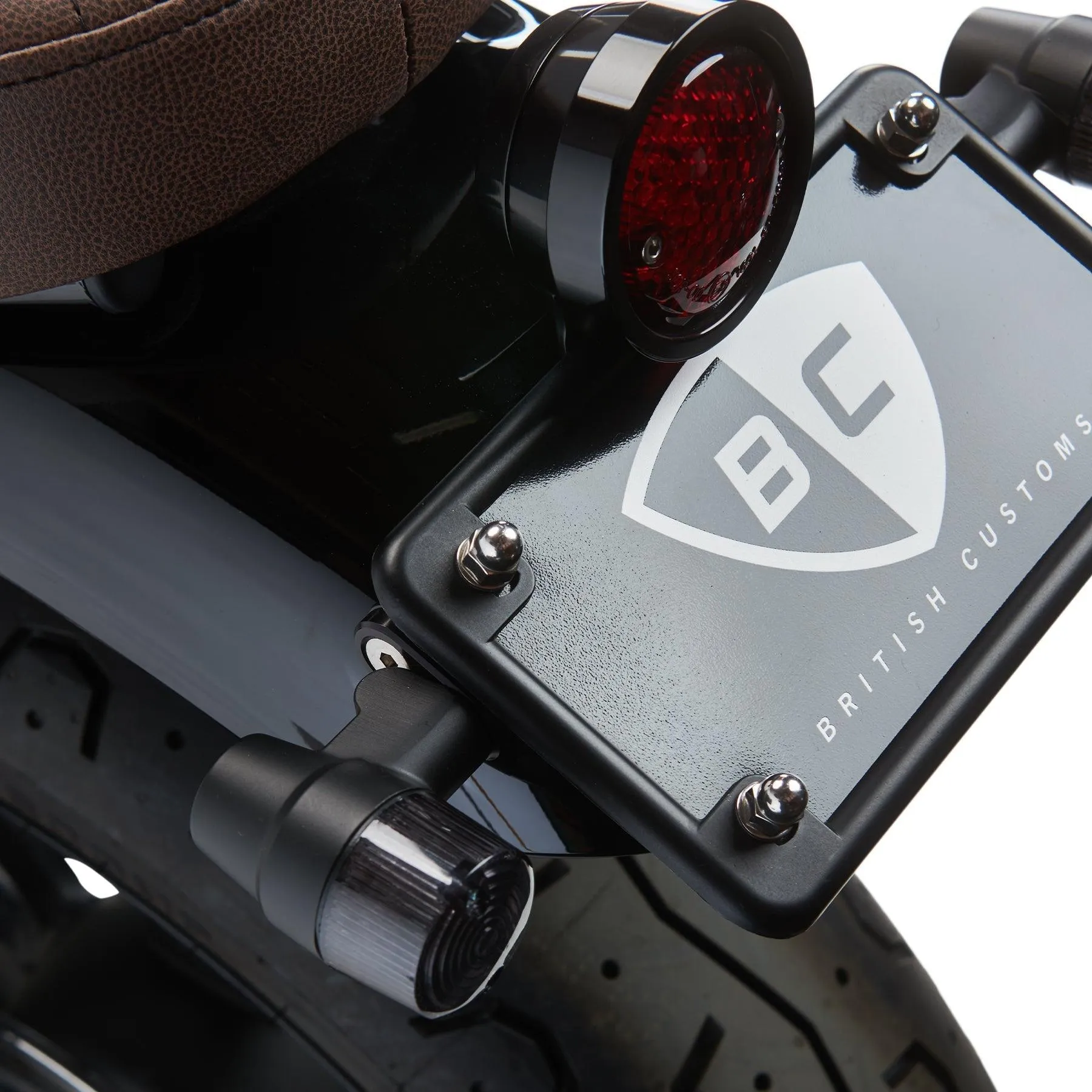 Plug & Play Retro LED Turn Signals for Triumph Motorcycles (2016 ) - License Plate Mount