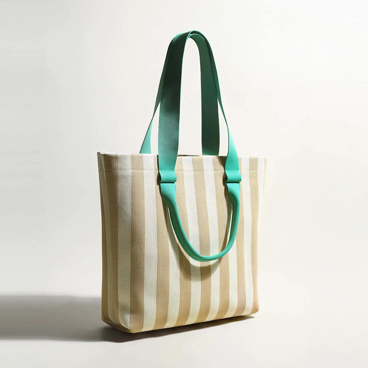 Retro Striped Canvas Tote Bag