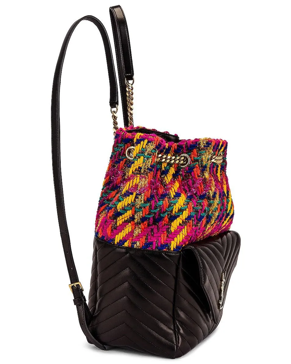 Saint Laurent Tweed & Leather Backpack