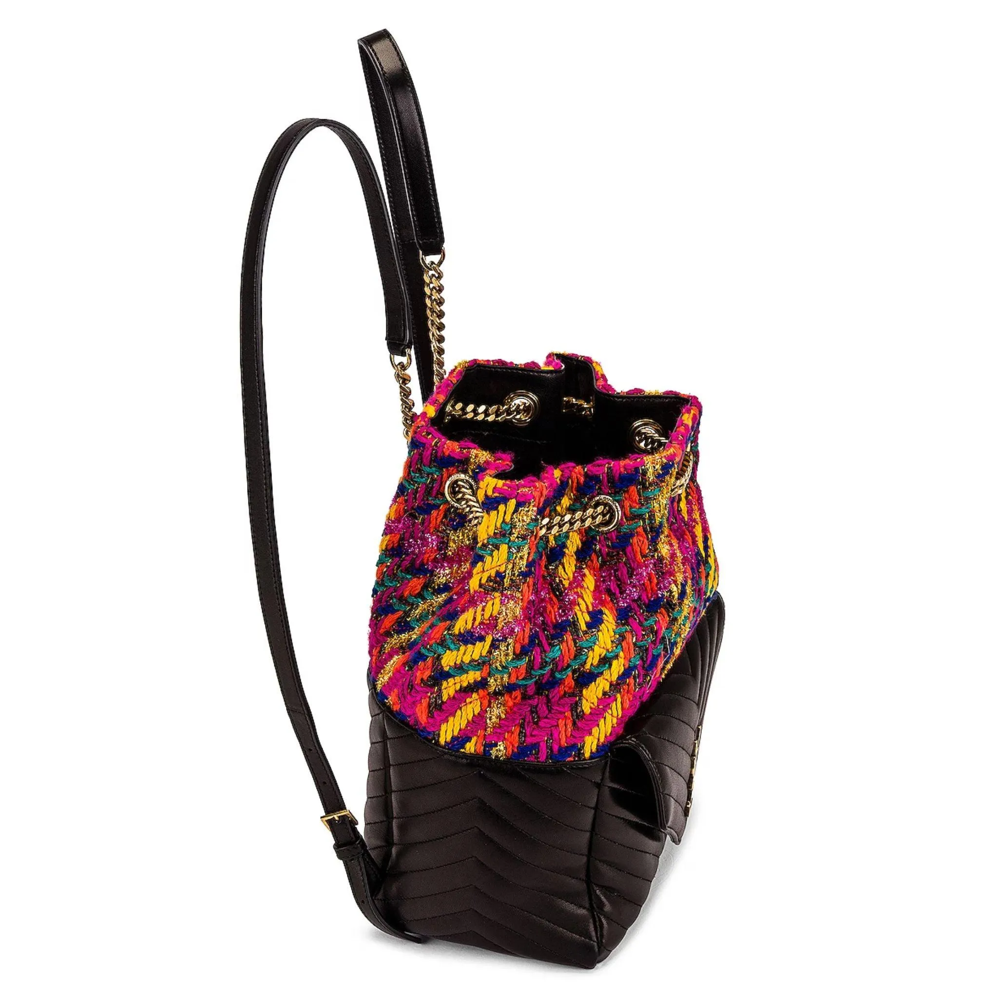 Saint Laurent Tweed & Leather Backpack