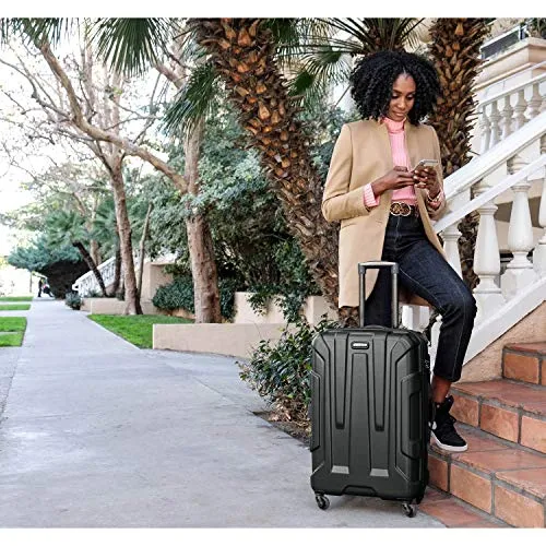 Samsonite Centric Hardside Expandable Luggage with Spinner Wheels, Black 24"
